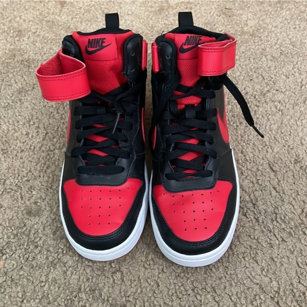 Nike Kids Black and Red High-Top Sneakers